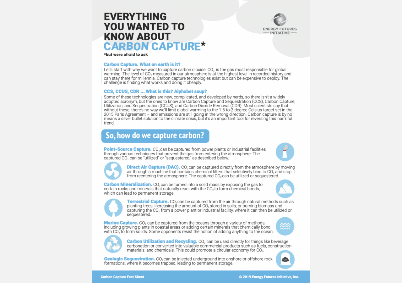 Image of Carbon Capture factsheet.