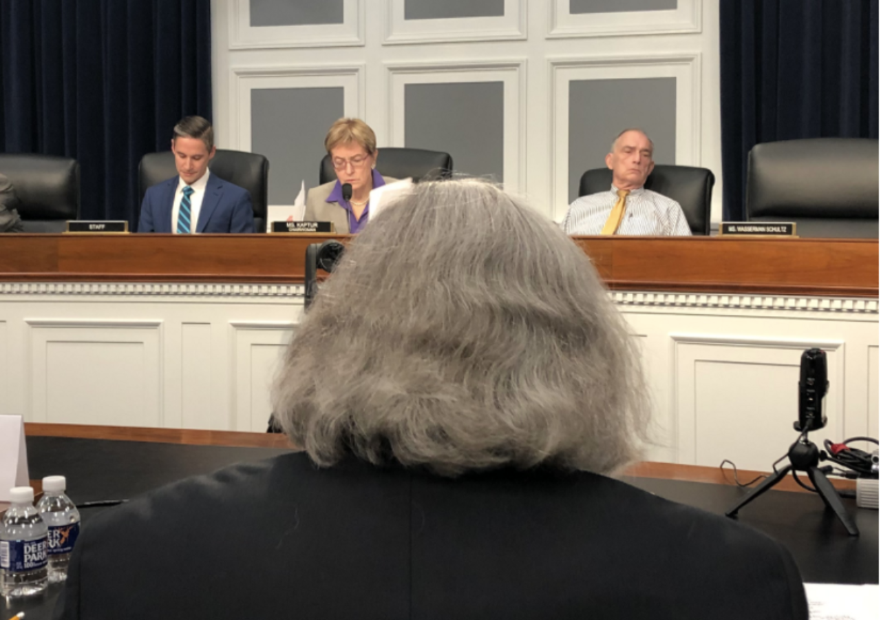 Photo of Ernest Moniz talking to the House Committee about the Climate Crisis.