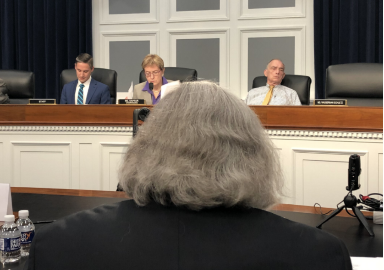 Photo of Ernest Moniz talking to the House Committee about the Climate Crisis.