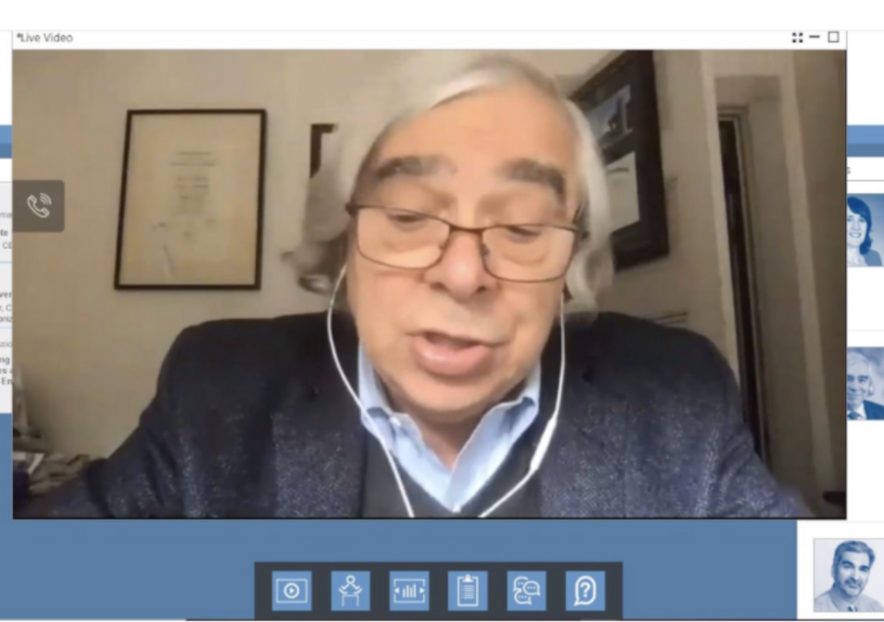 Screen capture of Ernest Moniz as a speaker at the World Climate Foundation’s (WCF) Climate Week in NYC
