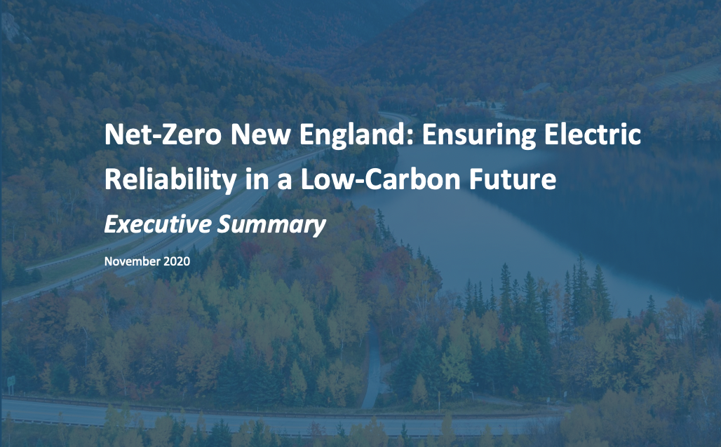 Cover of Net-Zero New England executive summary.