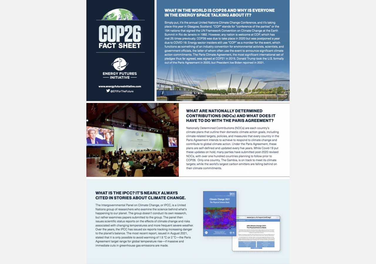 Cover Image of COP26 factsheet.