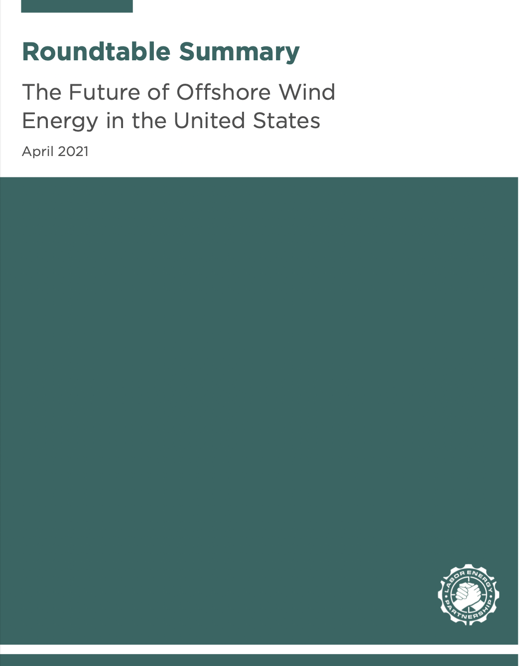 Cover of The Future of Offshore Wind report.
