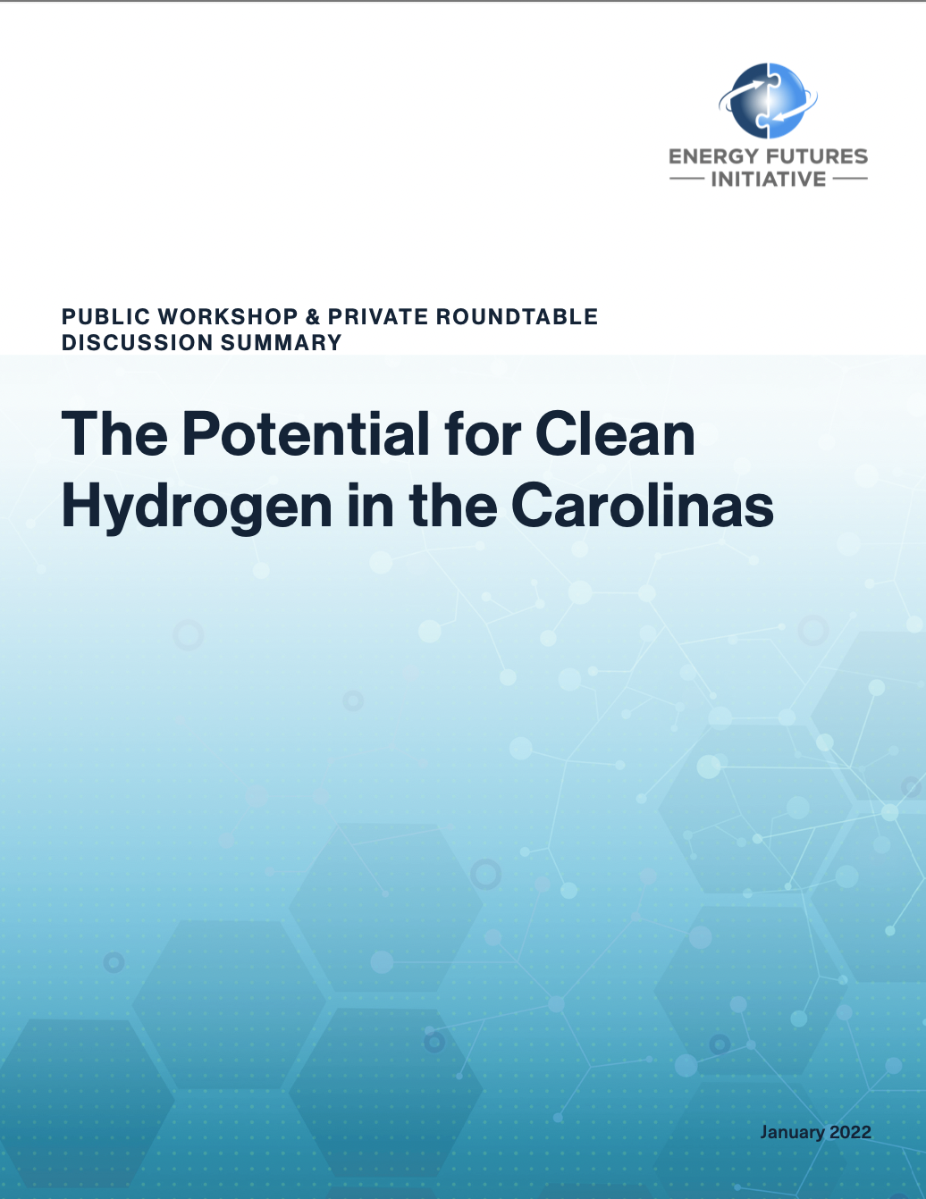 Cover for The Potential for Clean Hydrogen In the Carolinas report