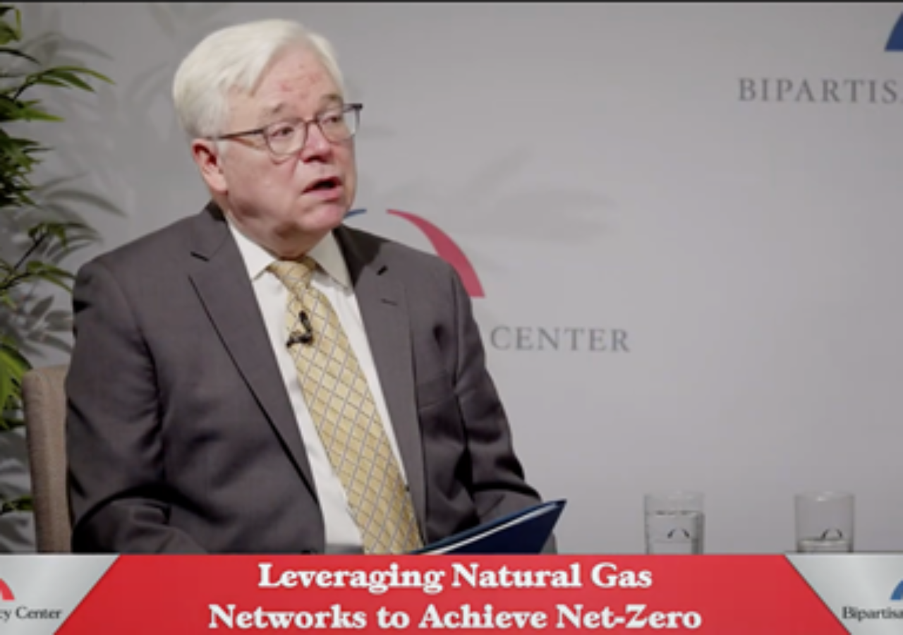 Video capture of Joe Hezir as a panelist in a Bipartisan Policy Center event titled: Leveraging Natural Gas Networks to Achieve Net-Zero