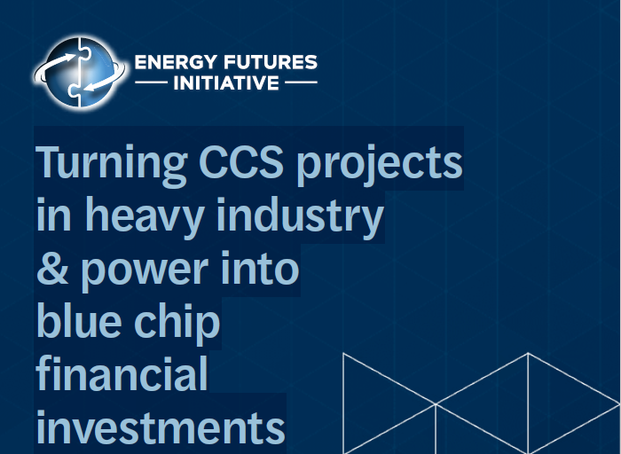 Energy Futures Initiative (logo) Turning CCS projects in heavy industry & power into blue chip financial investments