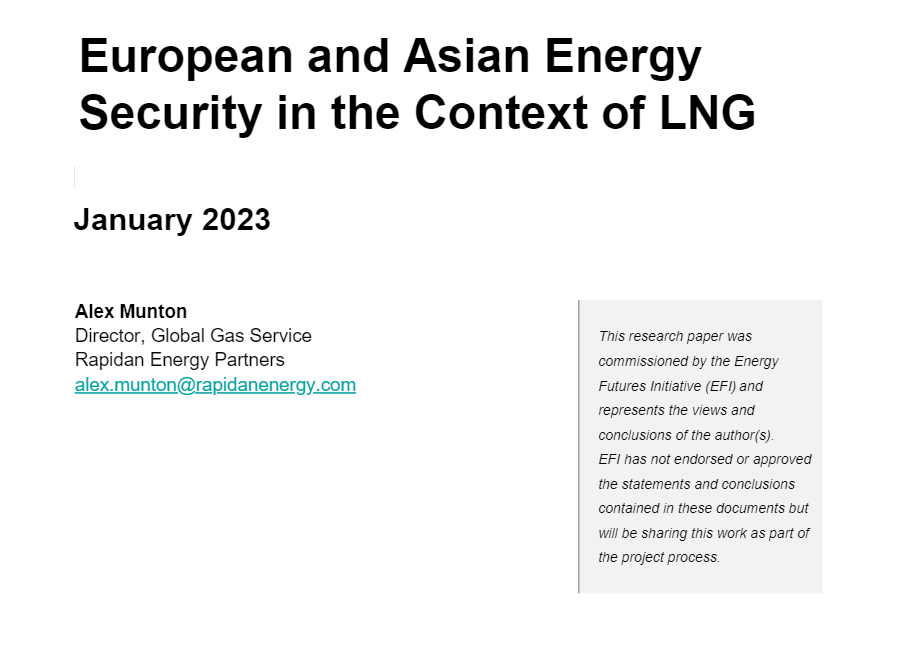European and Asian Energy Security in the Context of LNG, January 2023