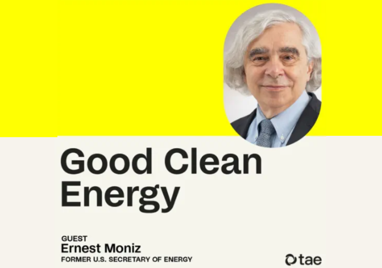Graphic with half-yellow, half-beige background that has a photo of Moniz and reads 