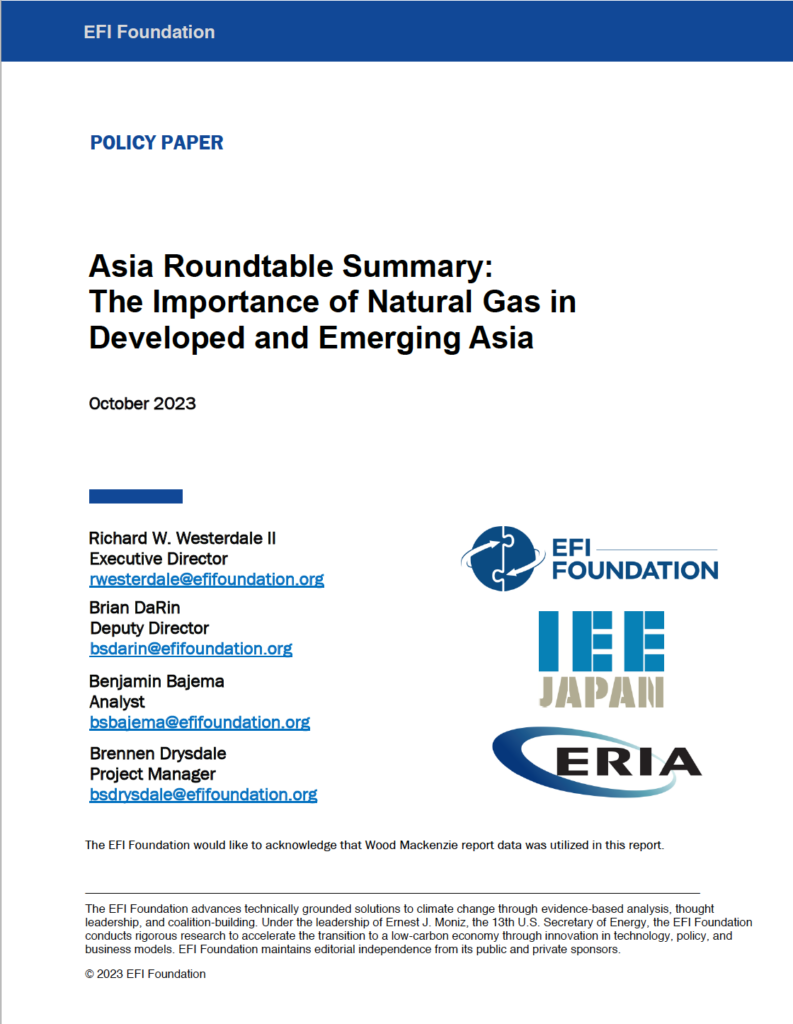 Asia Roundtable Summary: The Importance of Natural Gas in Developed and Emerging Asia