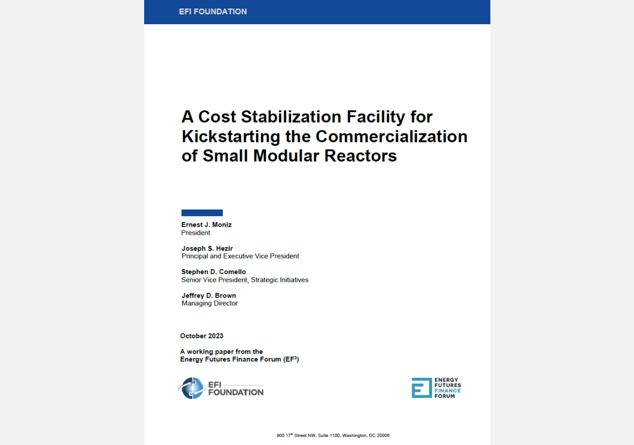 Image of Report Cover - A Cost Stabilization Facility for Kickstarting the Commercialization of Small Modular Reactors