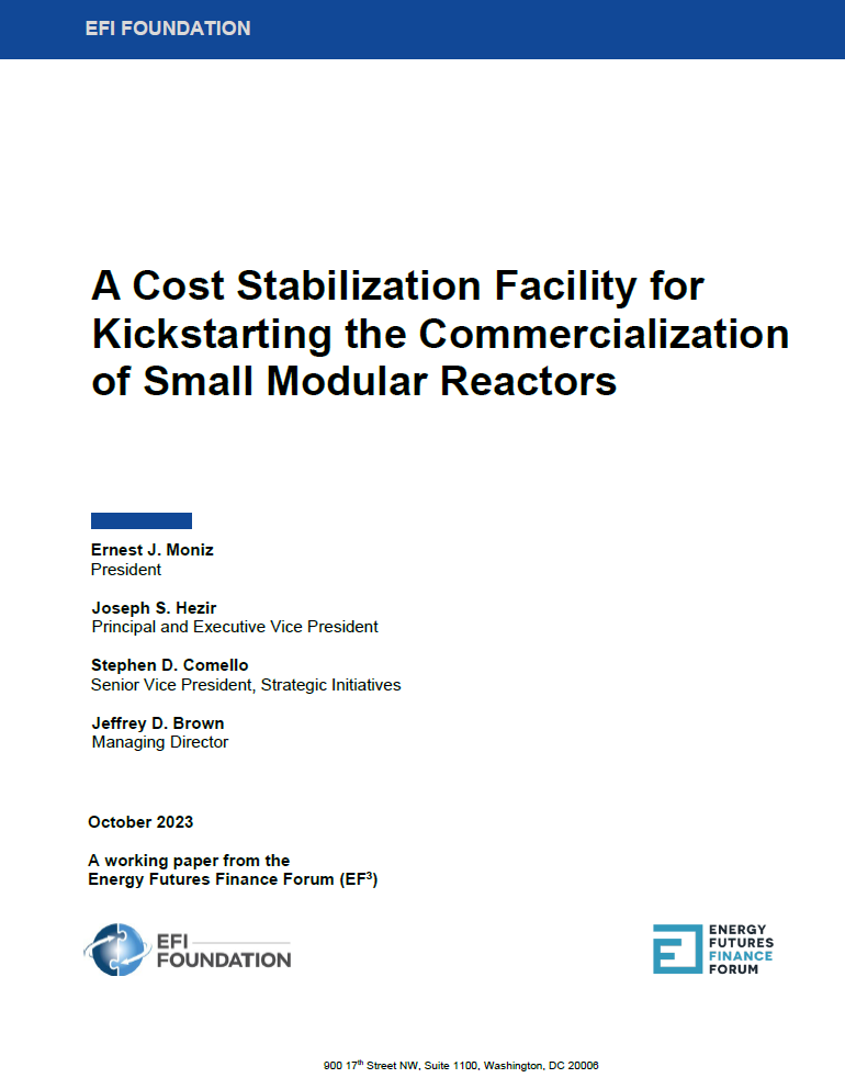 Image of Report Cover - A Cost Stabilization Facility for Kickstarting the Commercialization of Small Modular Reactors