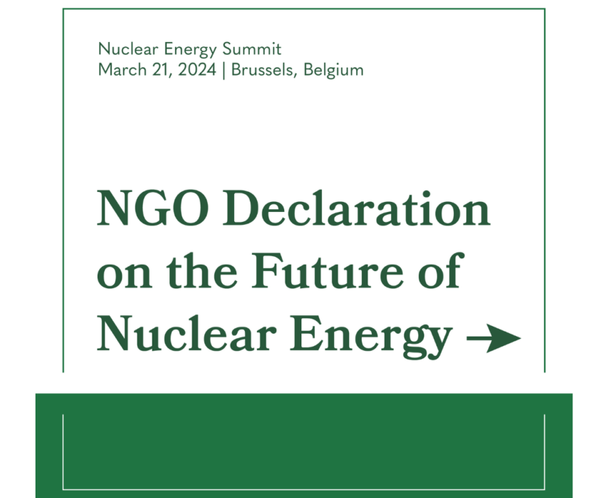 Graphic/social media design for NGO Declaration on the Future of Nuclear Energy.